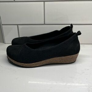 Women’s Black Cork-Wedge Flats